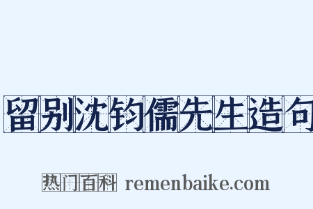 留别沈钧儒先生造句是什么意思的图片